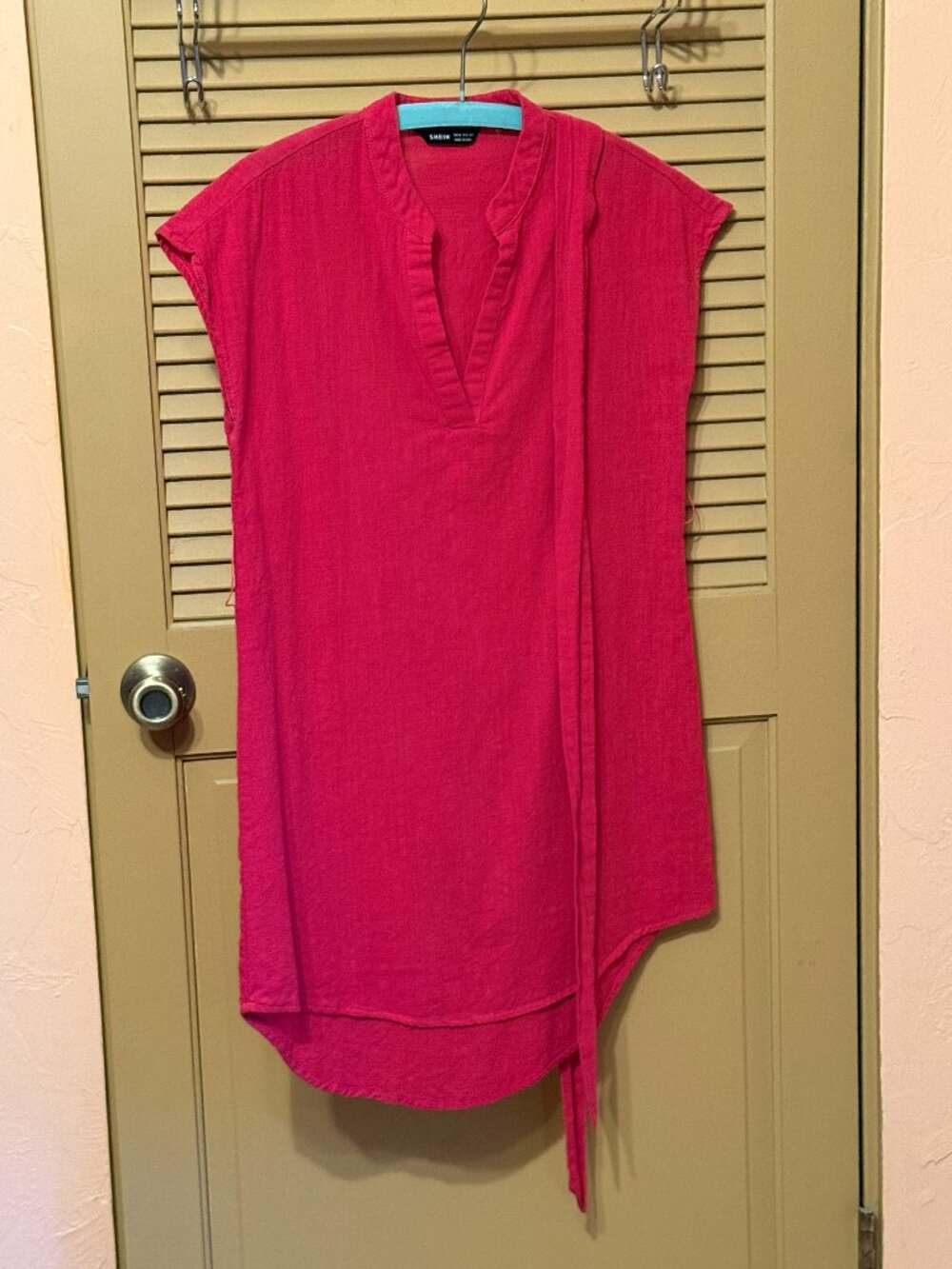 Red Linen ATK Dress, S 100% Cotton